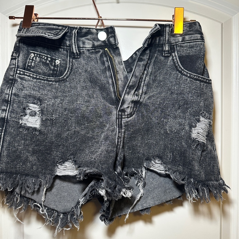 Black/Grey Denim shorts